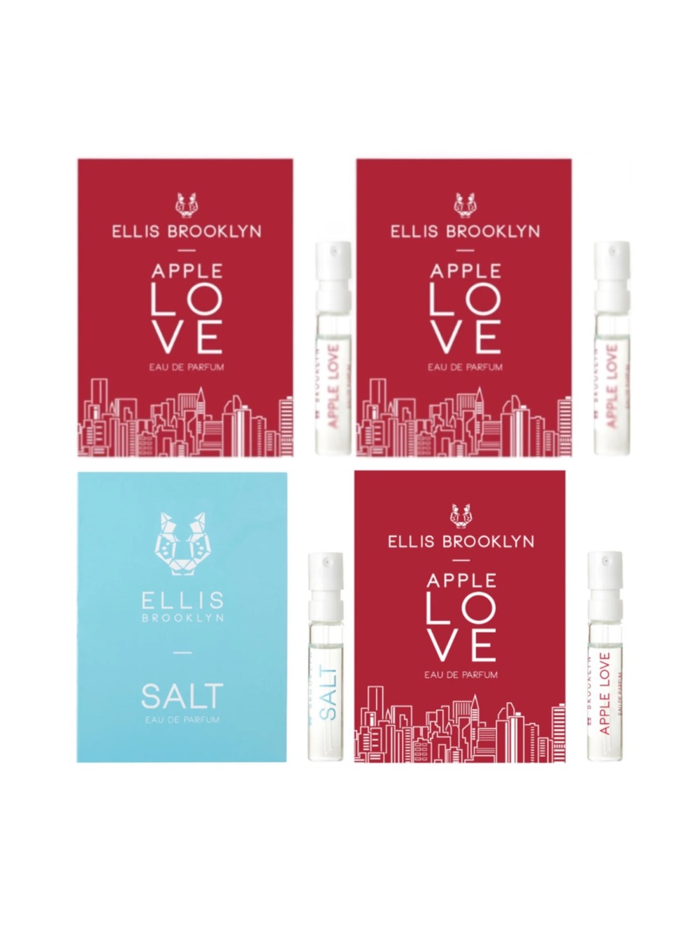 ELLIS BROOKLYN Apple Love (3) & Salt (1) Samples - .05 oz ea. NEW